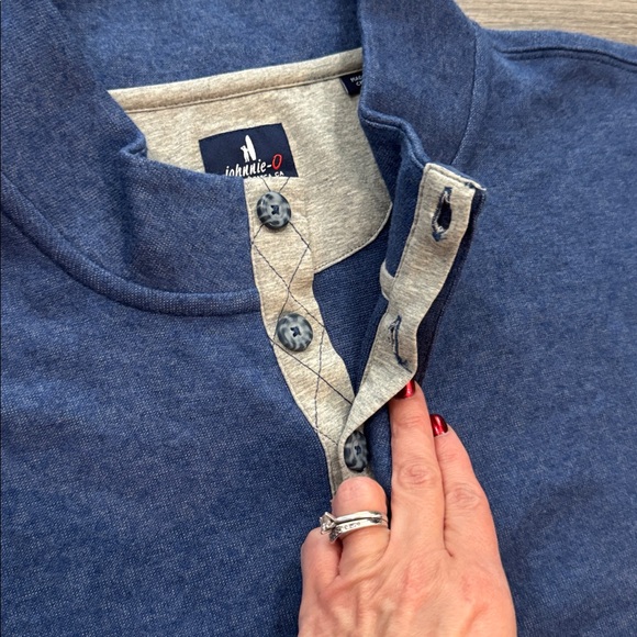 NWOT Johnnie-O Banyan Henley Ocean Blue Super Soft Pullover Size XL - Picture 3 of 11